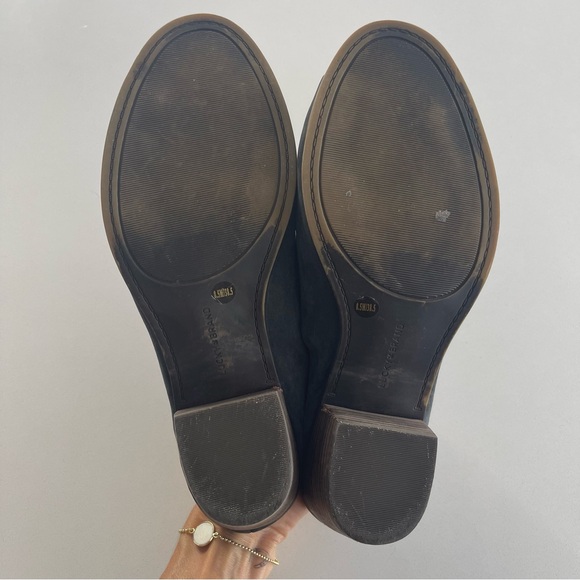 Lucky Brand Peeptoe Stacked Heel Mules Steel Blue Women’s Size 8.5 - Picture 5 of 10